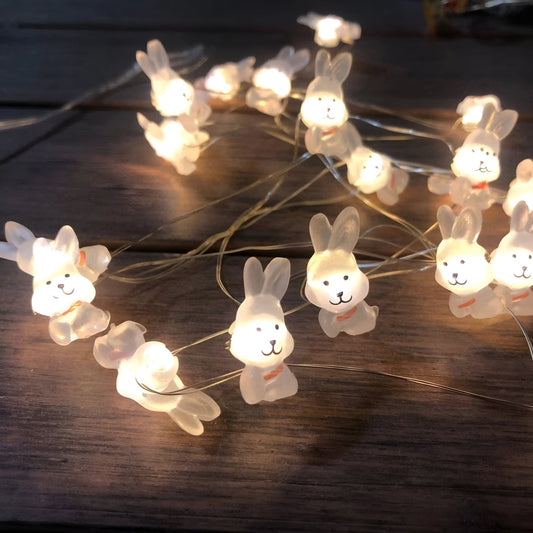 Blinky Osterlicht - Bunte 200CM 20LED Hase/Karotte/Küken/Ei Lichterkette Osterdeko