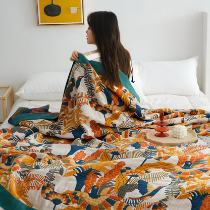 Bohem Plaid - Kunstvolle geometrische Baumwollfleece-Decke