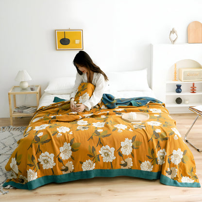 Bohem Plaid - Kunstvolle geometrische Baumwollfleece-Decke
