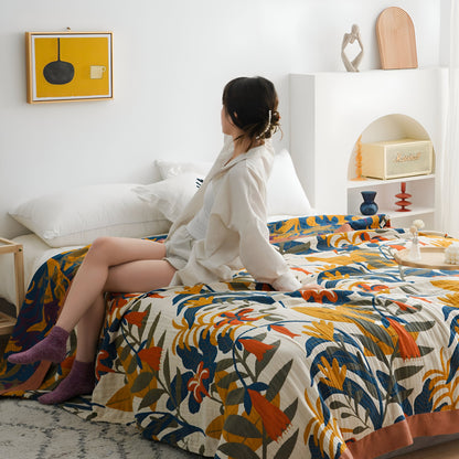 Bohem Plaid - Kunstvolle geometrische Baumwollfleece-Decke