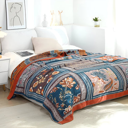 Bohem Plaid - Kunstvolle geometrische Baumwollfleece-Decke