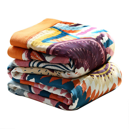 Bohem Plaid - Kunstvolle geometrische Baumwollfleece-Decke