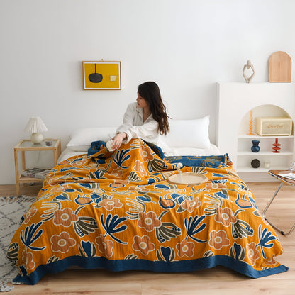 Bohem Plaid - Kunstvolle geometrische Baumwollfleece-Decke