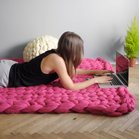BraidKnit Plaid - Stylisch, Dicke, Atmungsaktive Fleece-Decke mit Flechtmuster