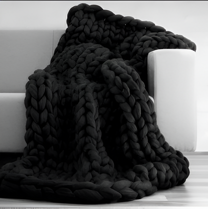 BraidKnit Plaid - Stylisch, Dicke, Atmungsaktive Fleece-Decke mit Flechtmuster