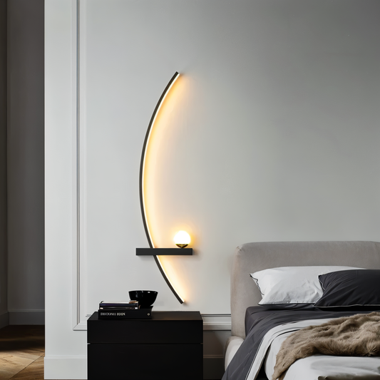 BrightArc Wandleuchte - Gebogene Wandleuchte LED - Arc Line Nachttisch Wandlampe