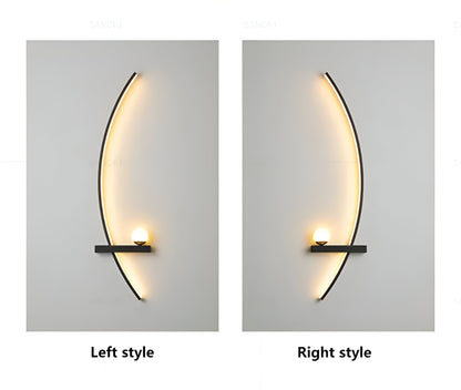 BrightArc Wandleuchte - Gebogene Wandleuchte LED - Arc Line Nachttisch Wandlampe