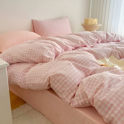 Classica Bettwäsche - Modernes Karomuster Bettwäscheset mit Reißverschluss