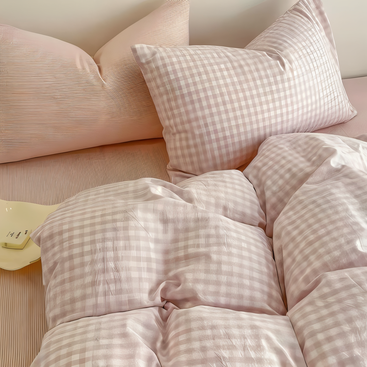 Classica Bettwäsche - Modernes Karomuster Bettwäscheset mit Reißverschluss