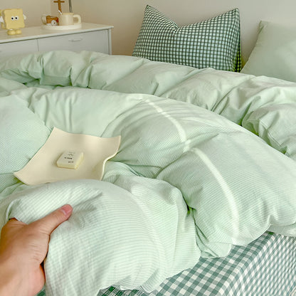 Classica Bettwäsche - Modernes Karomuster Bettwäscheset mit Reißverschluss