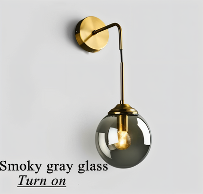 ClearOrb Wandleuchte - Glas Wandleuchte - Metall Wandleuchte Design - Retro Industrie Wandleuchten LED