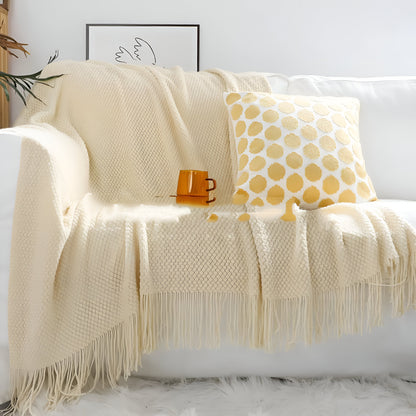 CoarseKnit Plaid - Stylische Strickdecke - Fleece Decke für Ganzjährigen Komfort