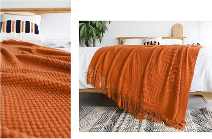 CoarseKnit Plaid - Stylische Strickdecke - Fleece Decke für Ganzjährigen Komfort