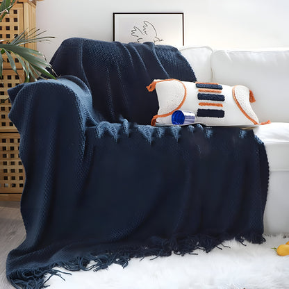 CoarseKnit Plaid - Stylische Strickdecke - Fleece Decke für Ganzjährigen Komfort