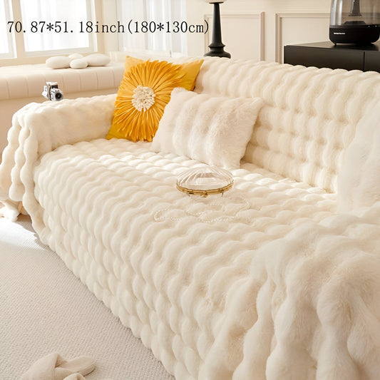 ComfyPal Plaid - Luxuriöse Dicke Plüsch Sofadecke - Ultra Weiche Gesteppte Kunstpelz Fleece-Decke