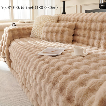 ComfyPal Plaid - Luxuriöse Dicke Plüsch Sofadecke - Ultra Weiche Gesteppte Kunstpelz Fleece-Decke