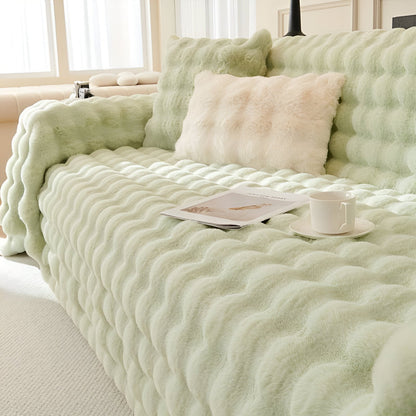 ComfyPal Plaid - Luxuriöse Dicke Plüsch Sofadecke - Ultra Weiche Gesteppte Kunstpelz Fleece-Decke