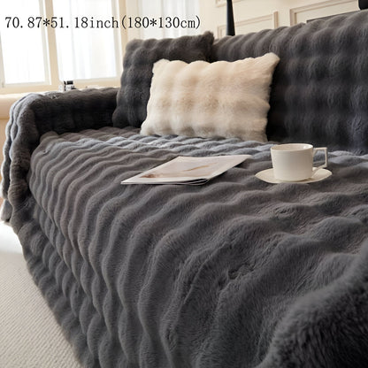 ComfyPal Plaid - Luxuriöse Dicke Plüsch Sofadecke - Ultra Weiche Gesteppte Kunstpelz Fleece-Decke