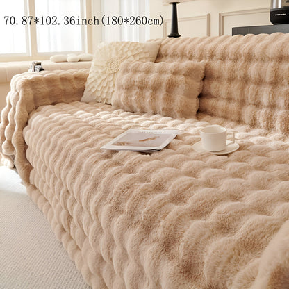 ComfyPal Plaid - Luxuriöse Dicke Plüsch Sofadecke - Ultra Weiche Gesteppte Kunstpelz Fleece-Decke