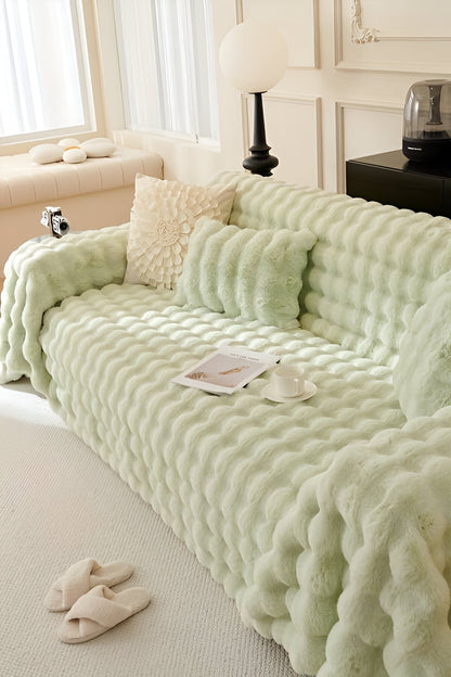 ComfyPal Plaid - Luxuriöse Dicke Plüsch Sofadecke - Ultra Weiche Gesteppte Kunstpelz Fleece-Decke