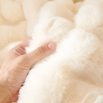 ComfyPal Plaid - Luxuriöse Dicke Plüsch Sofadecke - Ultra Weiche Gesteppte Kunstpelz Fleece-Decke