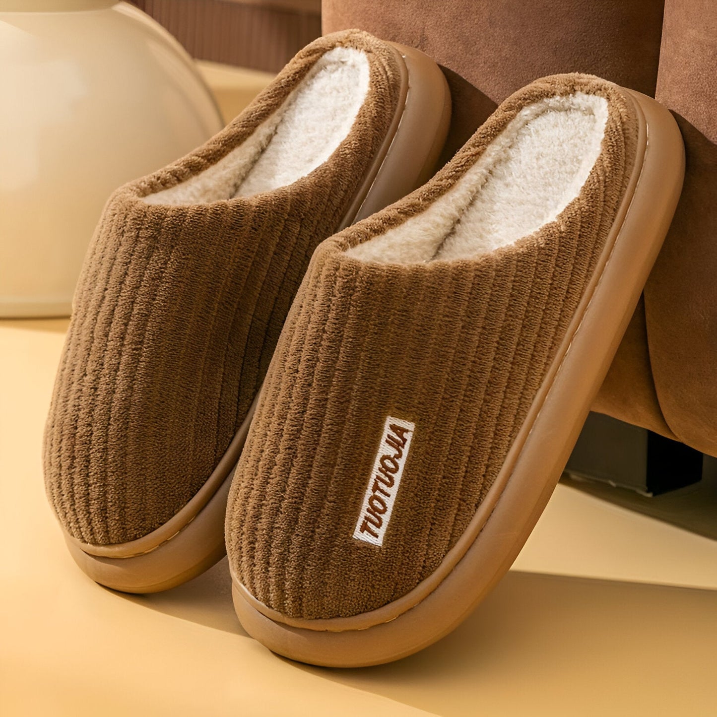 ComfyStride - Leichte Plüsch Hausschuhe Damen Moderne Indoor Schuhwerk