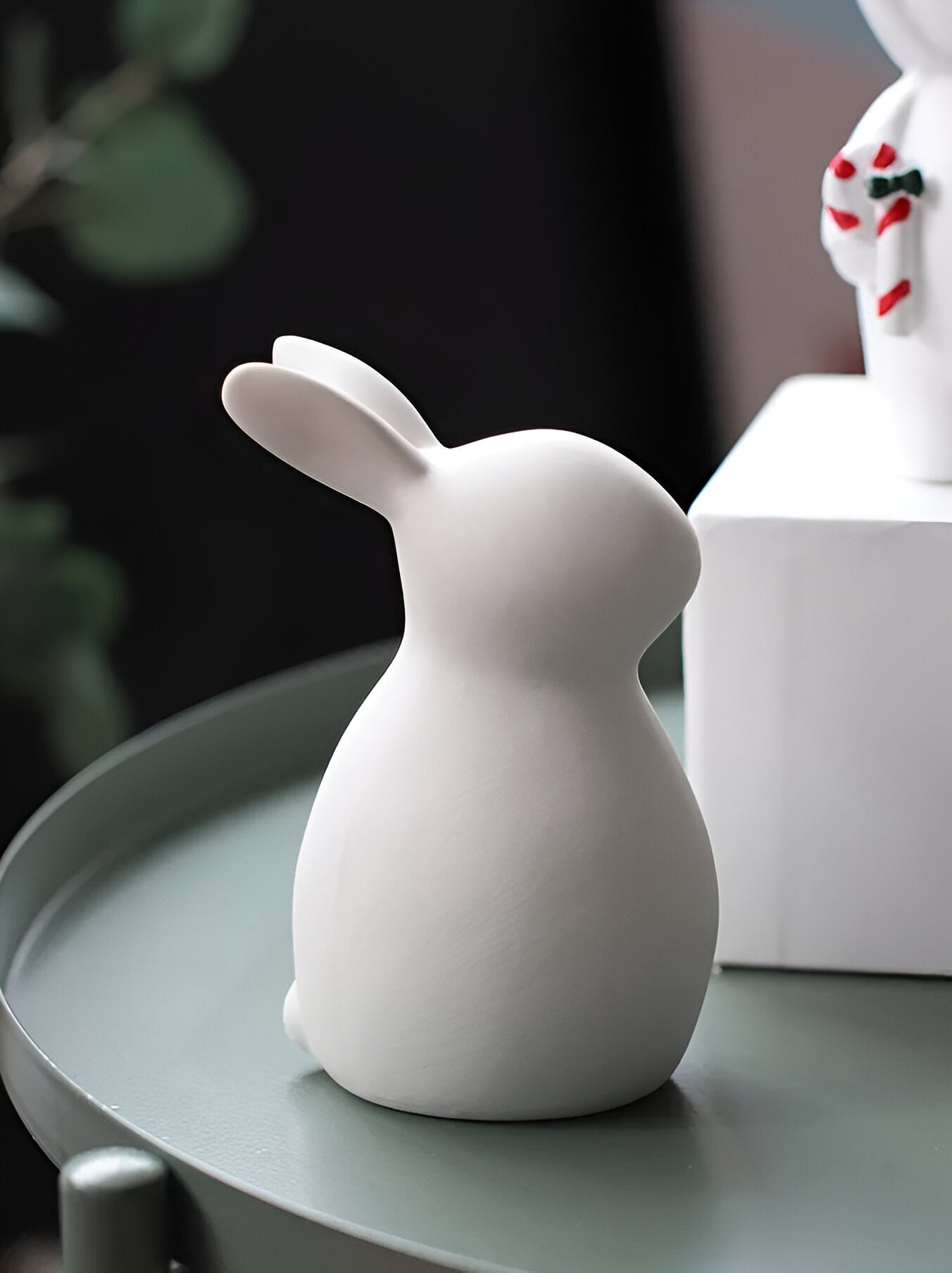 ConeyBliss Ostern Deko - Minimalistische Weiße Keramik Osterhasen Figuren