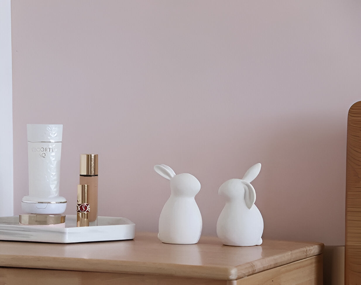 ConeyBliss Ostern Deko - Minimalistische Weiße Keramik Osterhasen Figuren