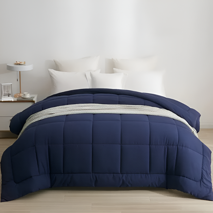 CoziPlain Polyester Bettwäsche - Stilvolle Plaid Bettdecke mit Kissenbezügen