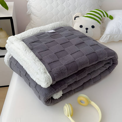 CozyCheck Plaid - Wendbare, Dicke Isolierte Fleece Decke für den Winter
