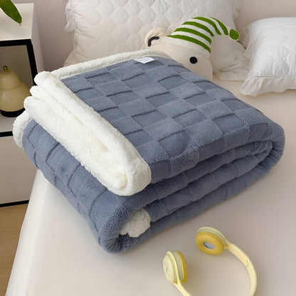 CozyCheck Plaid - Wendbare, Dicke Isolierte Fleece Decke für den Winter
