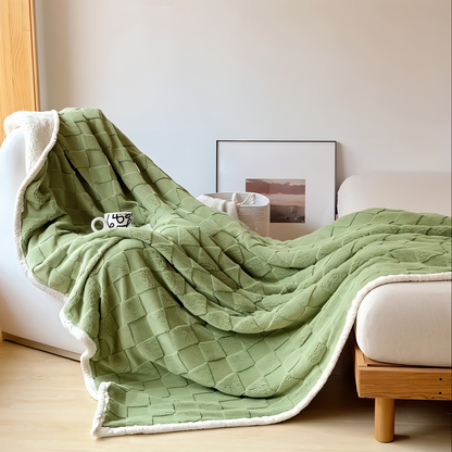CozyCheck Plaid - Wendbare, Dicke Isolierte Fleece Decke für den Winter