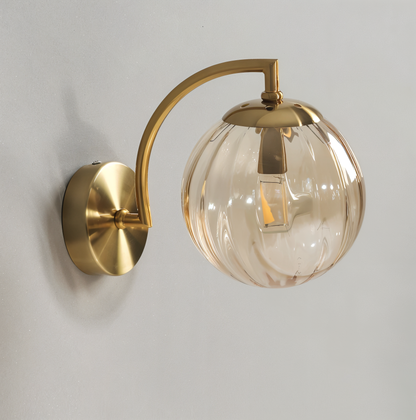 CrystalGlow Wandleuchte - Globe Leuchten Indoor - Retro Glas LED Schlafzimmer Wandleuchte
