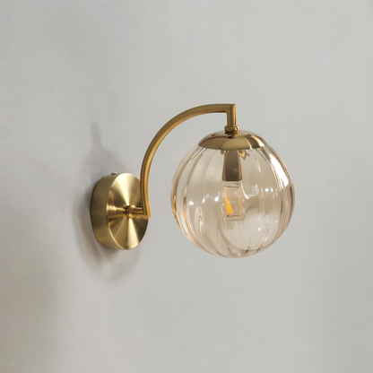 CrystalGlow Wandleuchte - Globe Leuchten Indoor - Retro Glas LED Schlafzimmer Wandleuchte