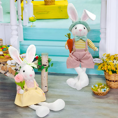 CushBunnie - Weicher Stoff Osterhase - Liebenswerte Osterdeko