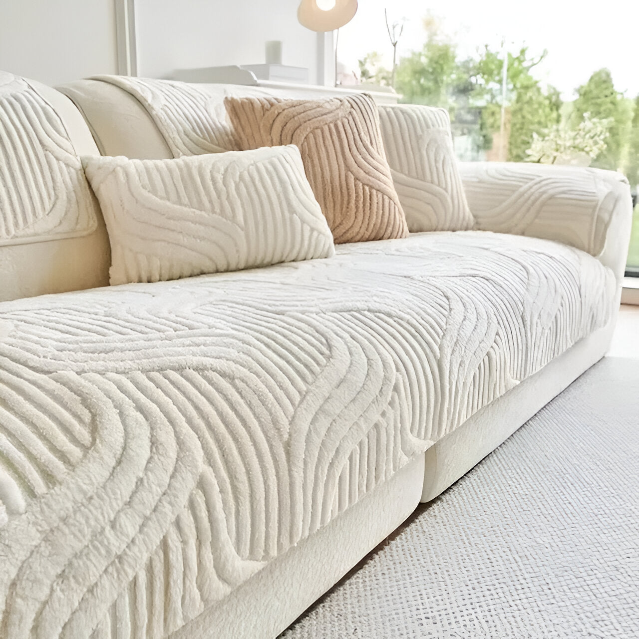 CushShield - Weich, Rutschfester Shu Samt Sofabezug