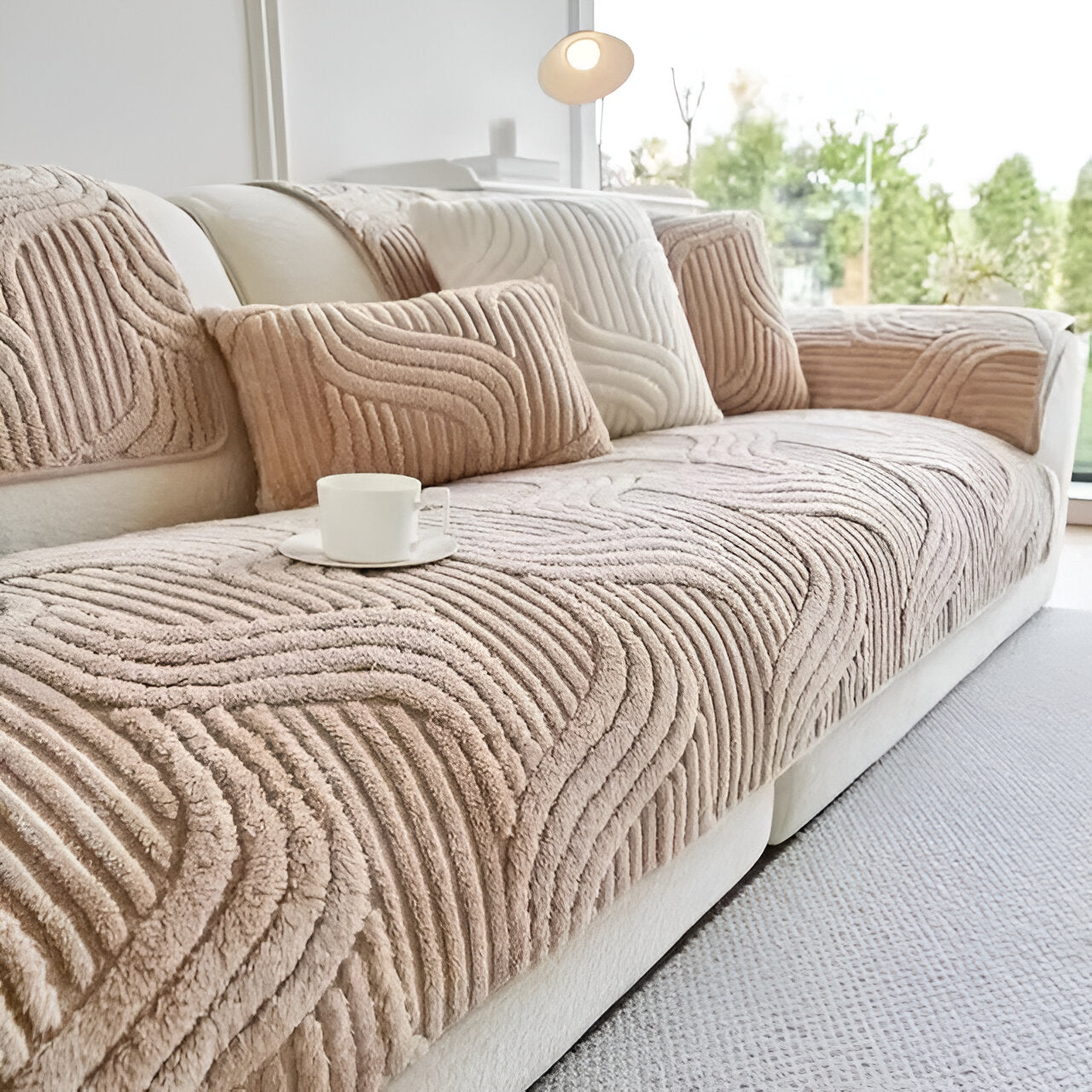 CushShield - Weich, Rutschfester Shu Samt Sofabezug