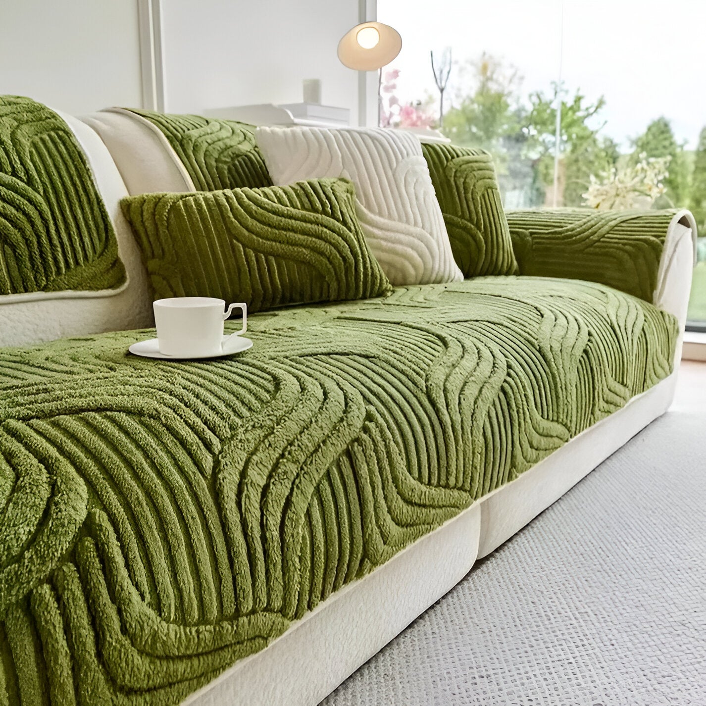 CushShield - Weich, Rutschfester Shu Samt Sofabezug