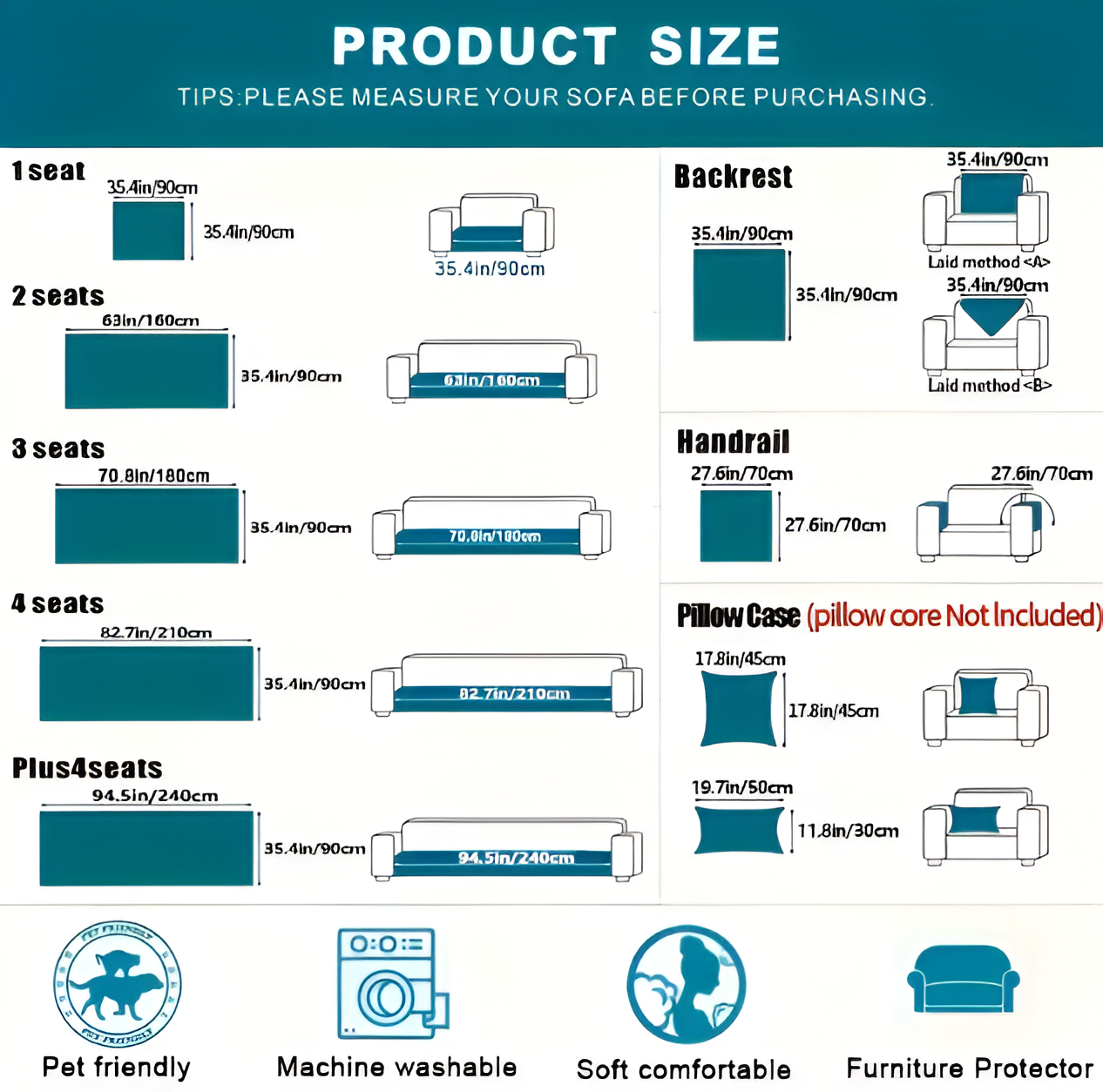 CushShield - Weich, Rutschfester Shu Samt Sofabezug