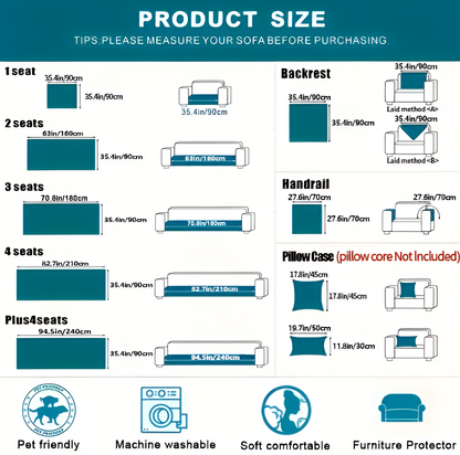 CushShield - Weich, Rutschfester Shu Samt Sofabezug