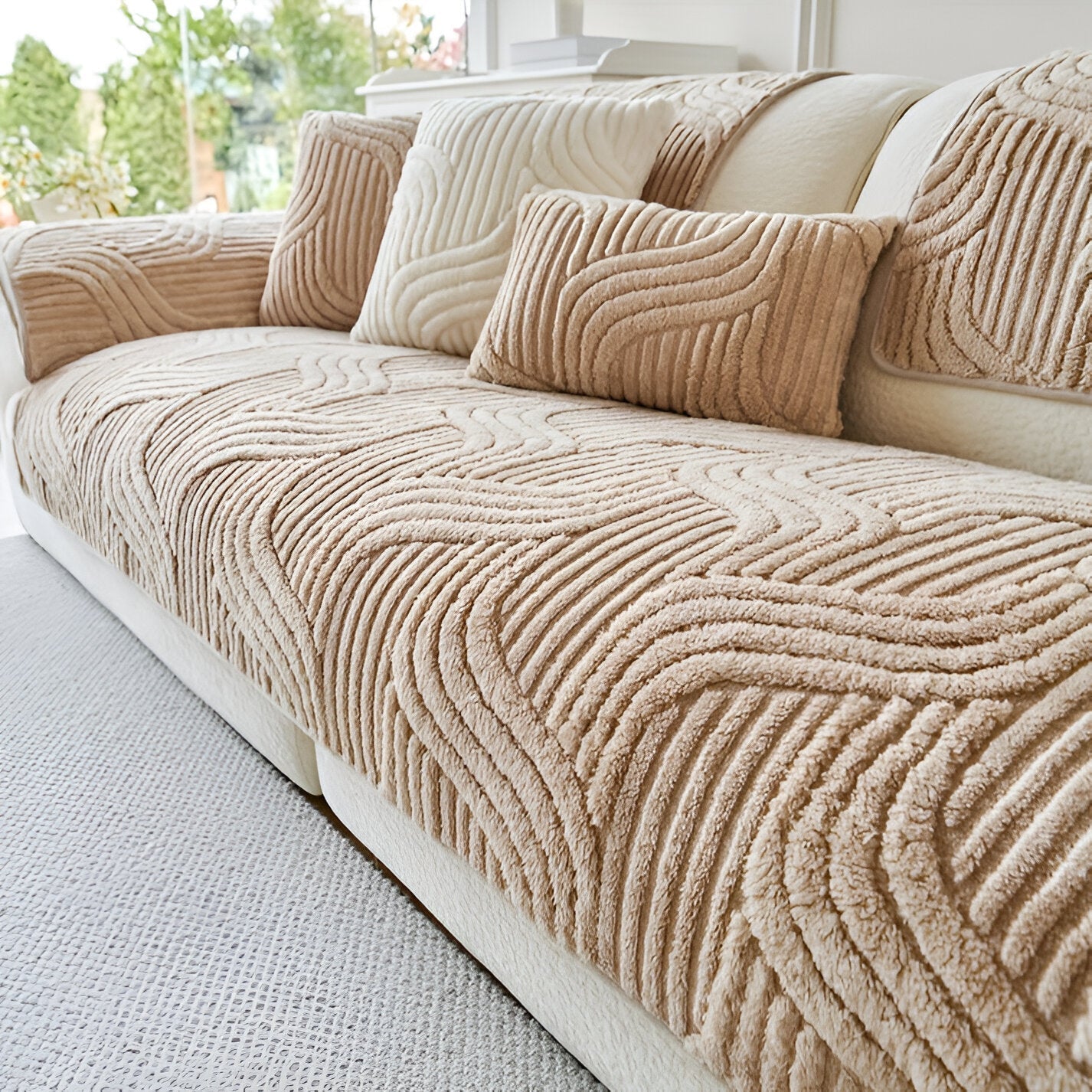 CushShield - Weich, Rutschfester Shu Samt Sofabezug