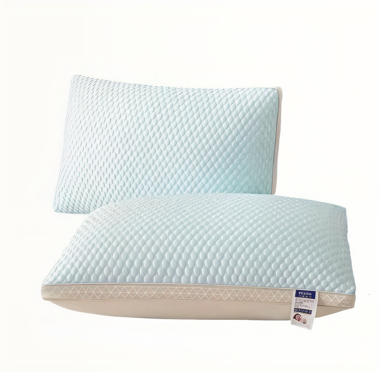CushiesBlue – Set mit 2 weichen, atmungsaktiven Memory-Schaum-Kissen