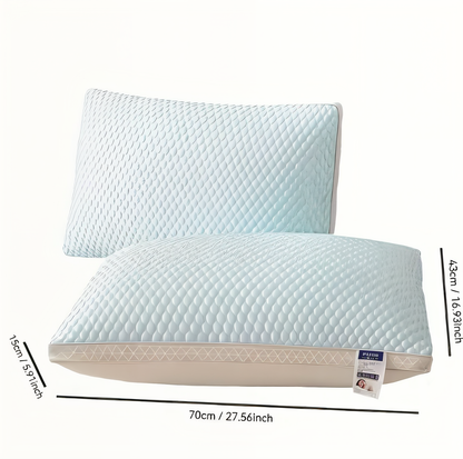 CushiesBlue – Set mit 2 weichen, atmungsaktiven Memory-Schaum-Kissen
