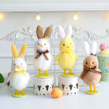 CutieChick Osterdeko - Plüsch Osterküken mit Hasenohren - Bunte Bruteier Deko