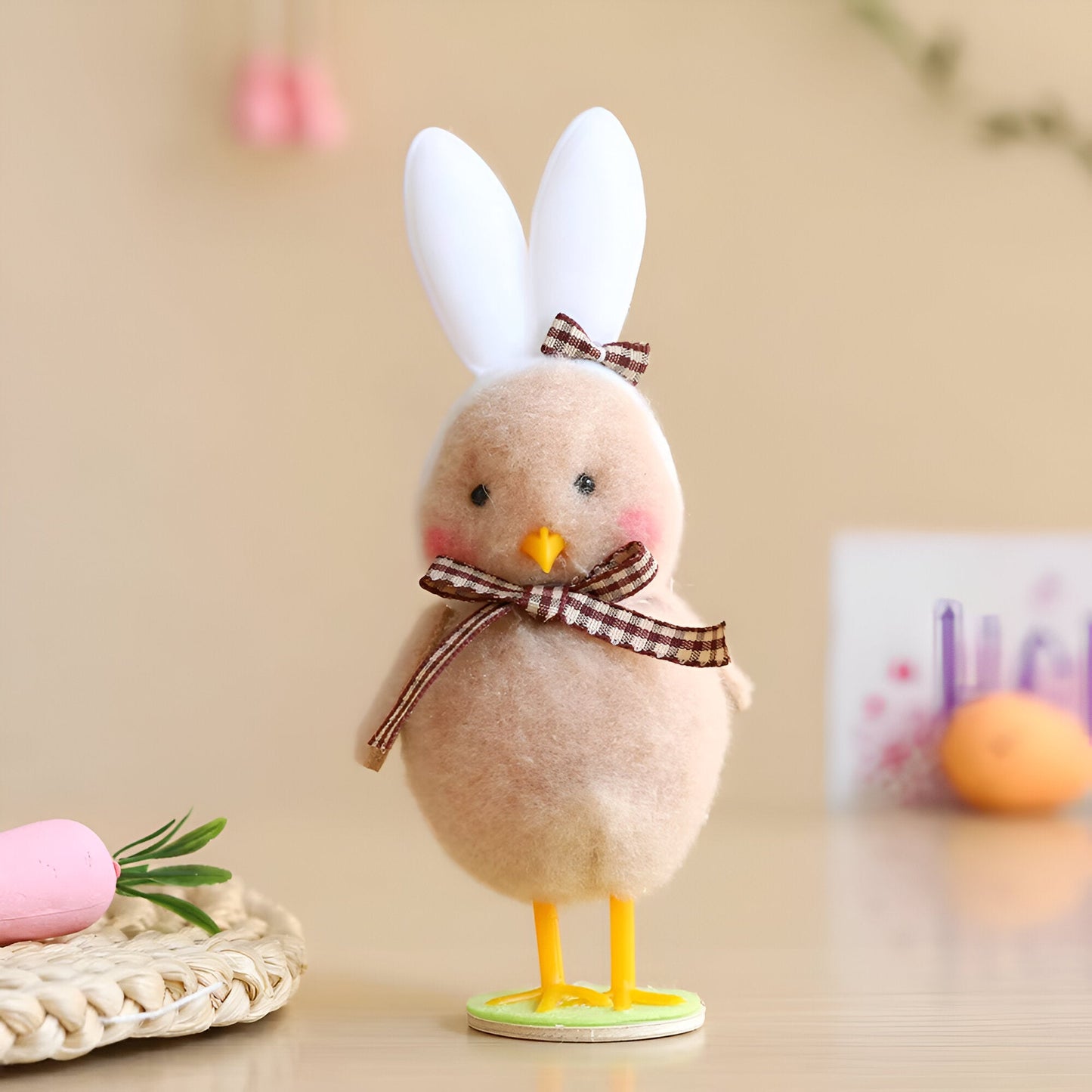 CutieChick Osterdeko - Plüsch Osterküken mit Hasenohren - Bunte Bruteier Deko