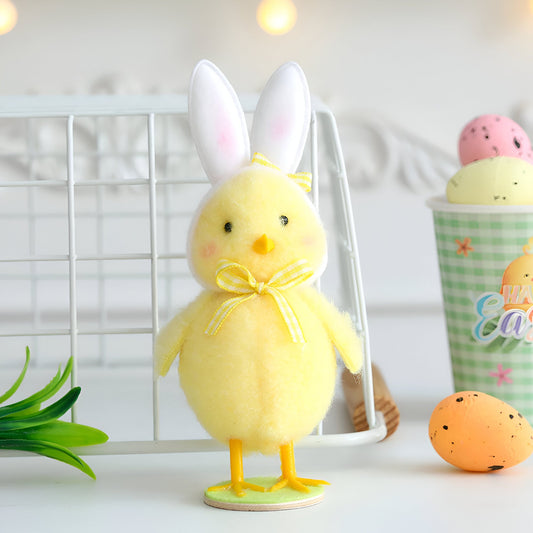 CutieChick Osterdeko - Plüsch Osterküken mit Hasenohren - Bunte Bruteier Deko
