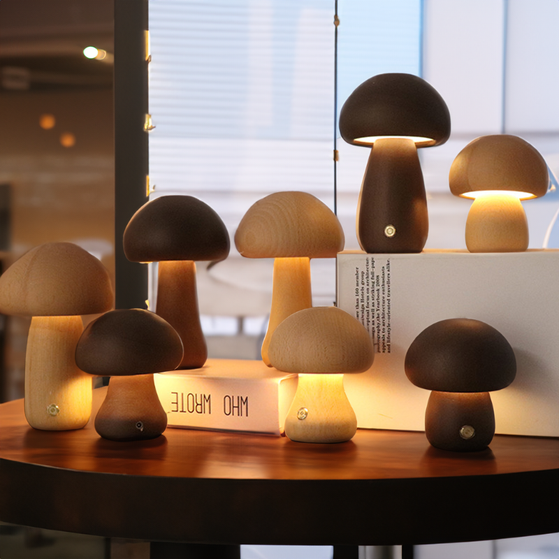 Garduru | Touch-LED Nachttischlampe aus edlem Holz