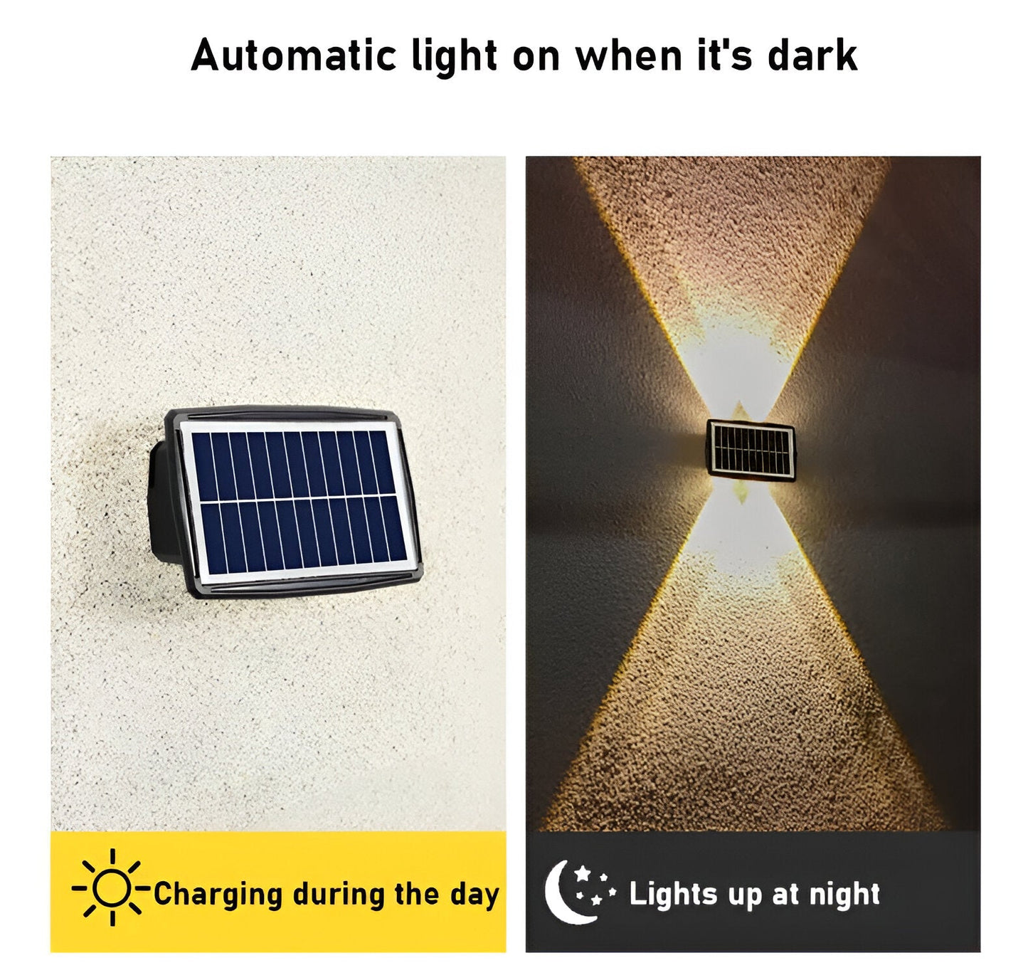 DualLit Gartenbeleuchtung - Wasserdichte LED Solarlampe Garten - Up & Down Außenbeleuchtung