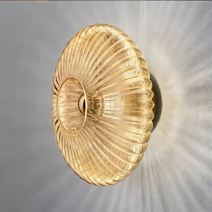 EnchantaRay Wandleuchte - Nordic Bauhaus Glas Wandleuchte - Wavy Round Wandleuchte LED