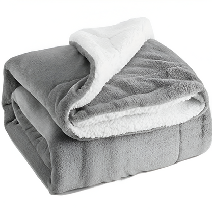 Fleecy Plaid - Dicke & Flauschige Flanell Sherpa Fleece Decke